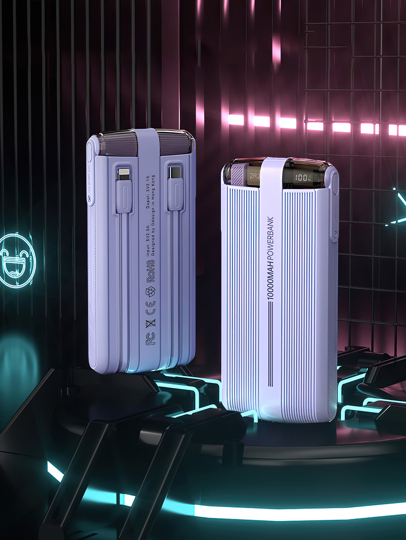22.5W Super Fast Charging with Dual Built-in Cables - 4 Colours
