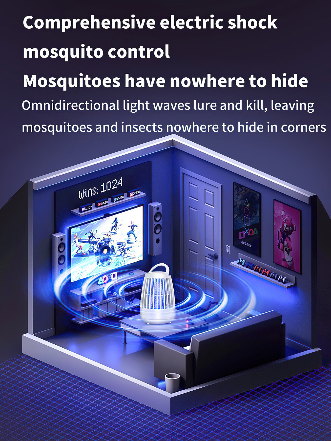 Electric Mosquito Zapper Lamp: Your Ultimate Indoor and Outdoor Pest Solution - 2 Colours