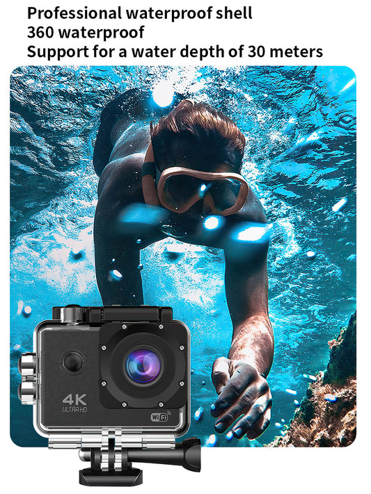 4K Sports Camera with WiFi - Waterproof Outdoor & Underwater Action Camera